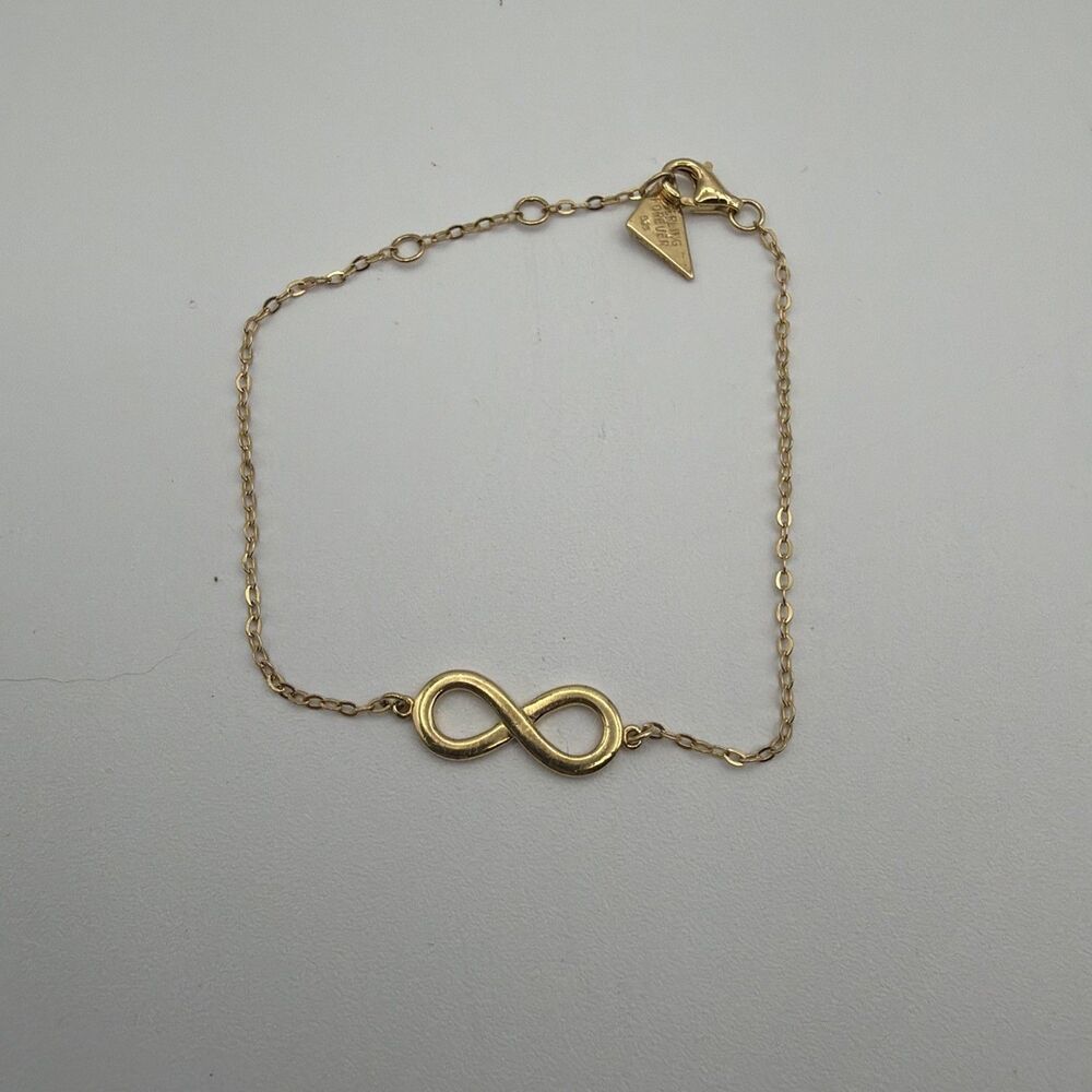 Sterling Forever 925 Infinity Bracelet Gold Tone Chain Minimalist Jewelry